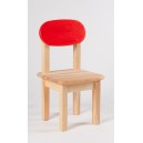 Židle Ovál - dřevěná dětská - opěradlo červené