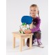 Židle Ovál - dřevěná dětská - opěradlo modré